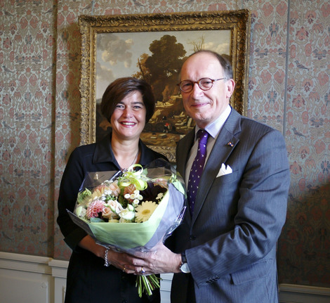 Voorzitter ontvangt en feliciteert nieuwe voorzitter van de Tweede Kamer Anouchka van Miltenburg 