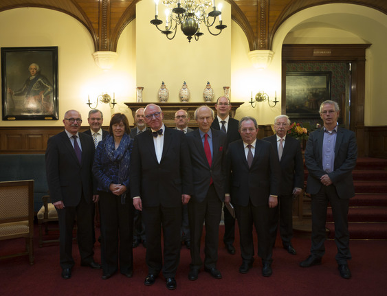 Delegatie Luxemburgse Raad van State met senatoren Tiny Kox, Hans Franken en Griffier Geert Jan Hamilton