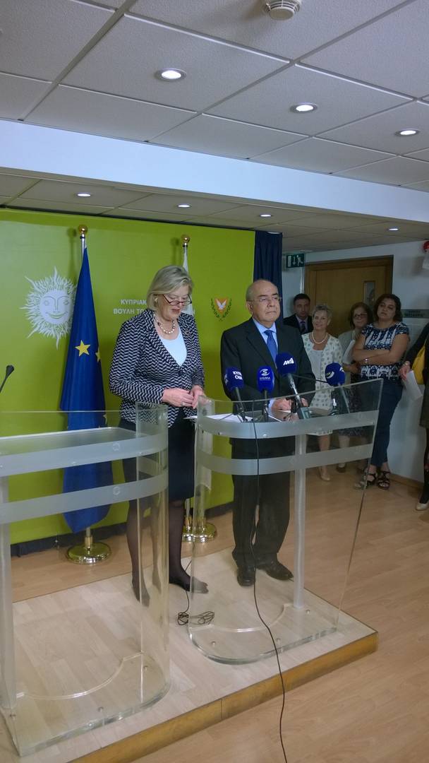 Persconferentie Voorzitter Eerste Kamer en Voorzitter Cypriotisch parlement