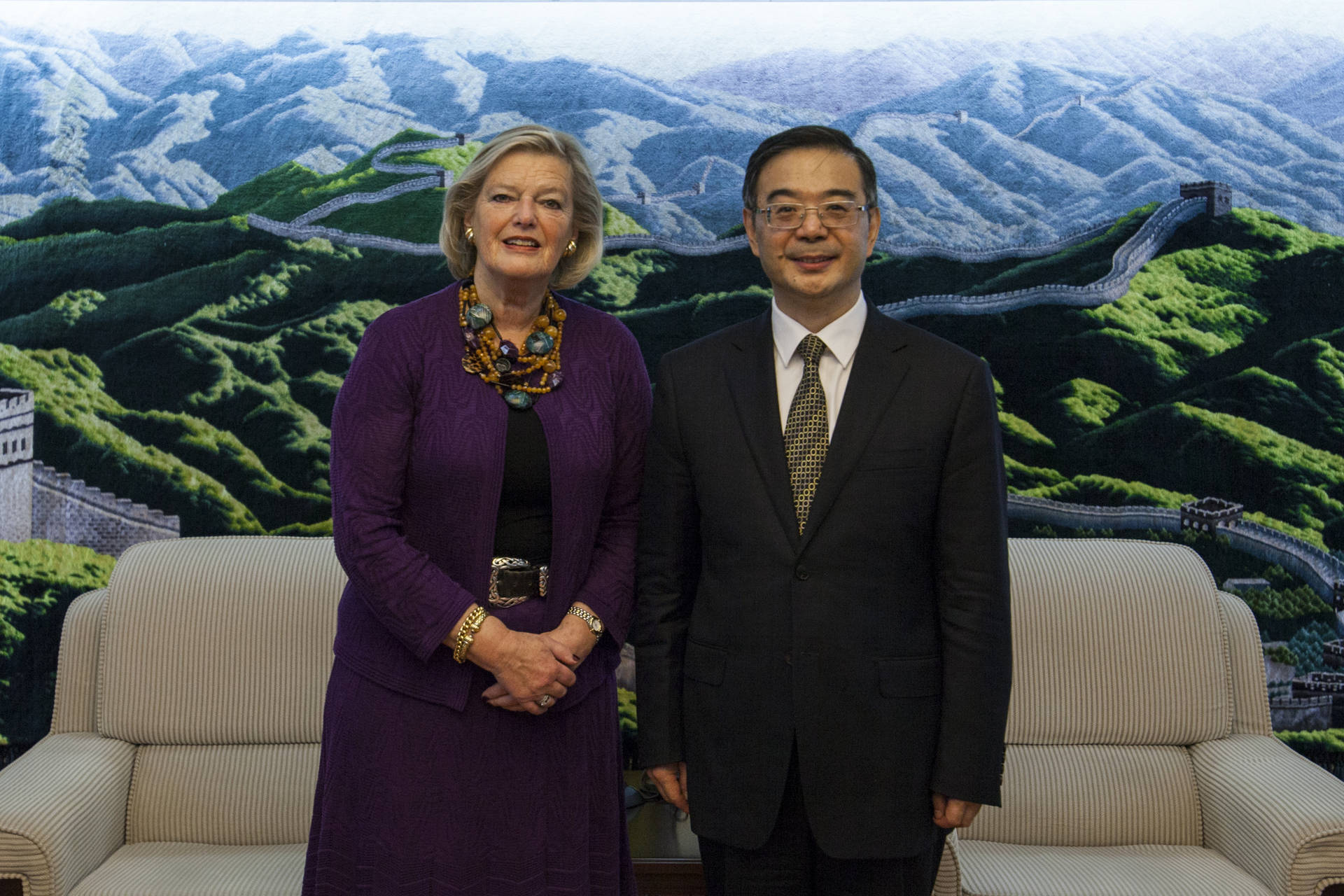 Ontmoeting met de Voorzitter van de Supreme People's Court and Chief Grand Justice H.E. Mr. Zhou Qiang. Foto: Dong Yuehang