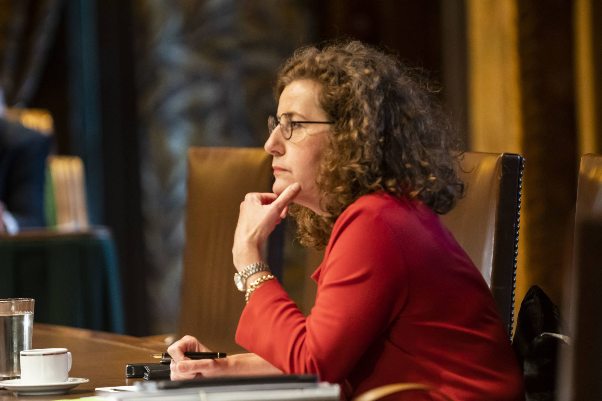 Minister Van Engelshoven van Onderwijs, Cultuur en Wetenschap tijdens het debat op 9 juli