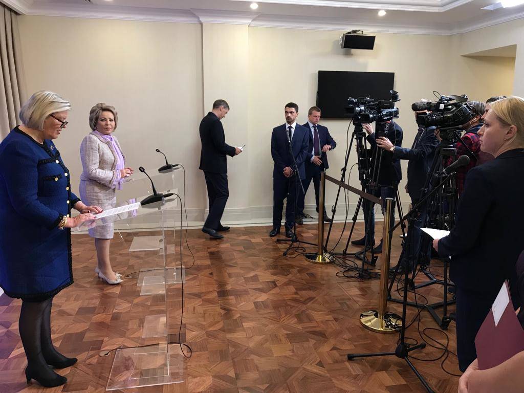 Persconferentie met Voorzitter Russische Federatieraad, Valentina Matviyenko