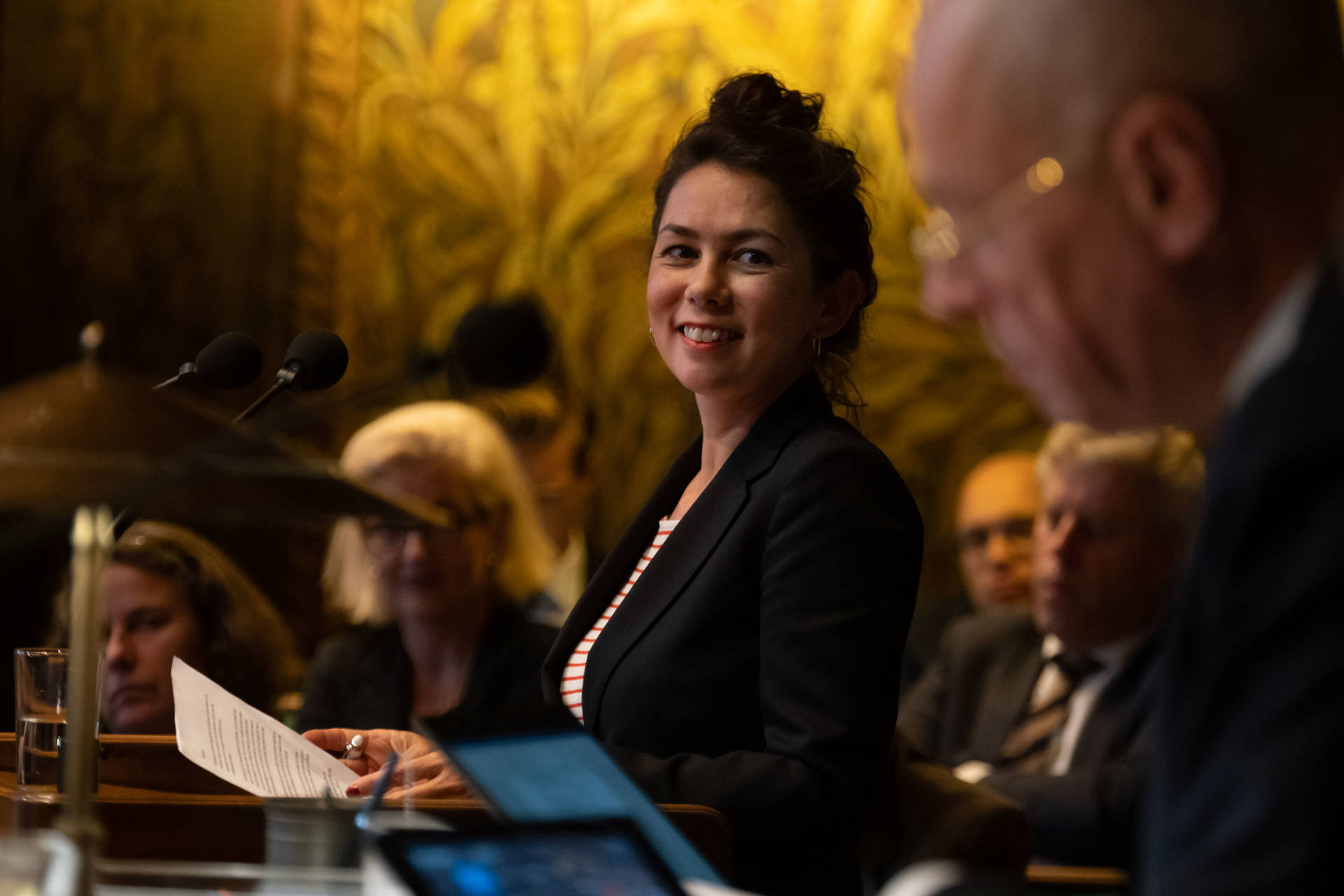 PvdA-fractievoorzitter Mei Li Vos hield haar maidenspeech