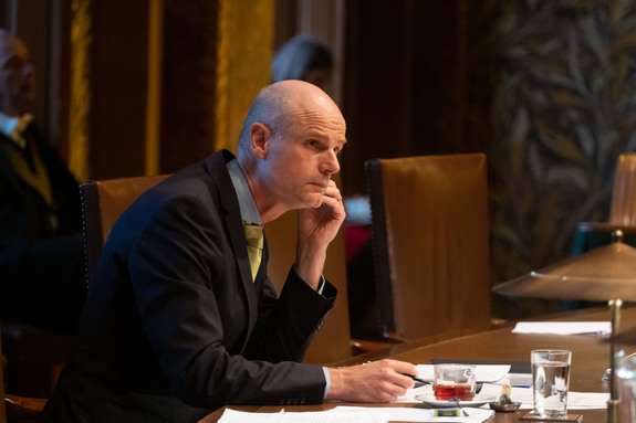 Minister Blok tijdens het debat op 5 november