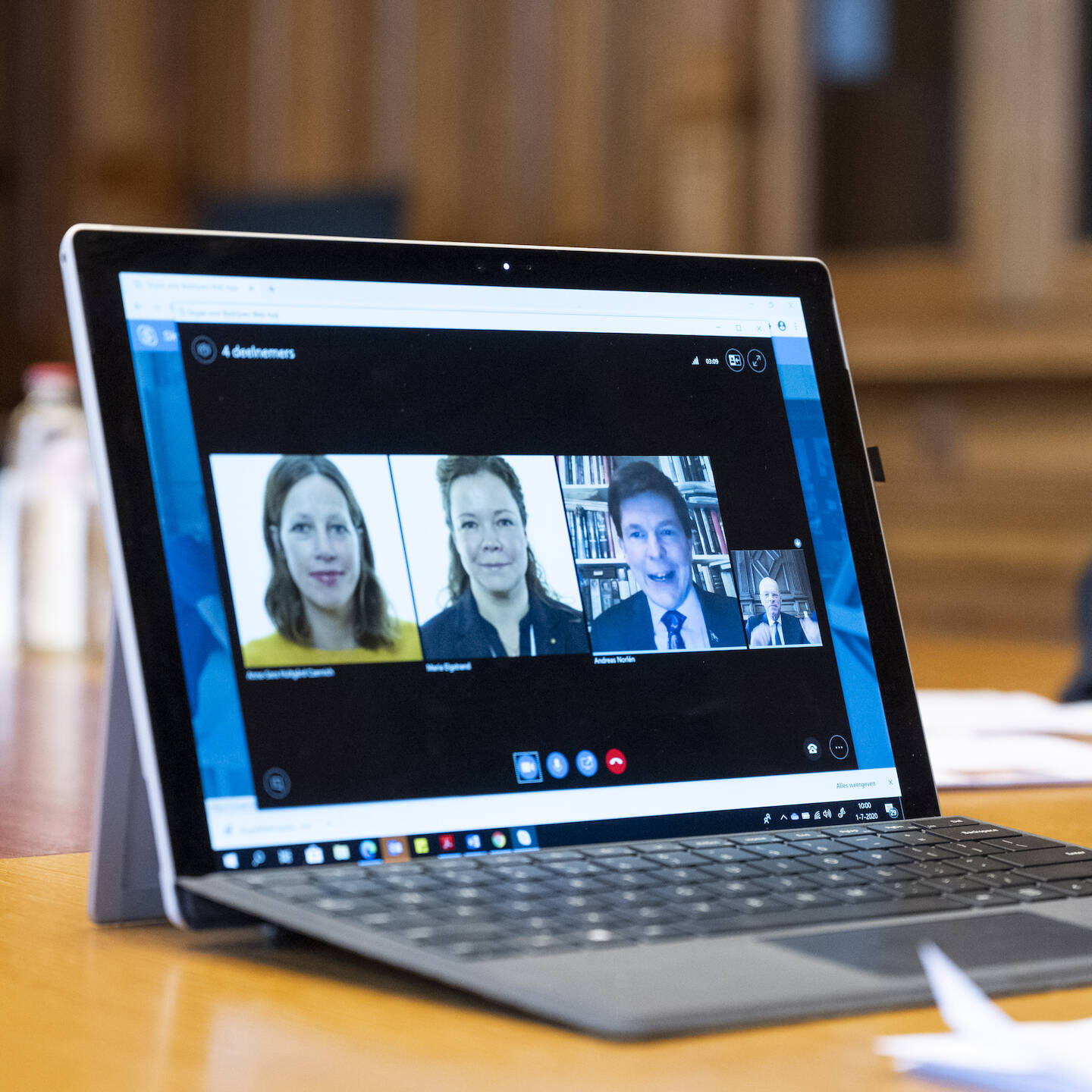 Voorzitter Eerste Kamer houdt digitaal gesprek met Zweedse parlementsvoorzitter