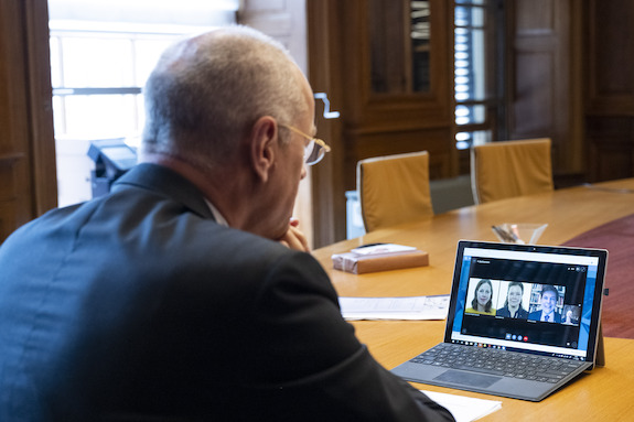 Voorzitter Eerste Kamer houdt digitaal gesprek met Zweedse parlementsvoorzitter