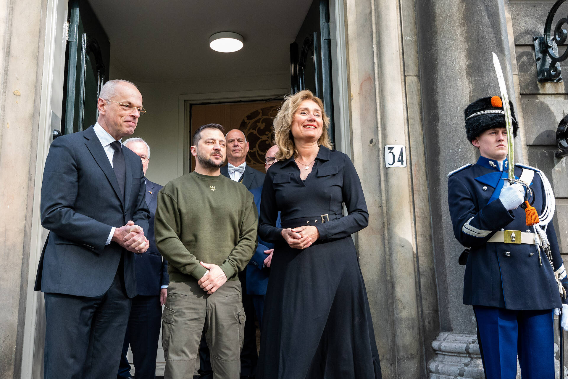 De beide Kamervoorzitters ontvingen Zelensky in de Eerste Kamer