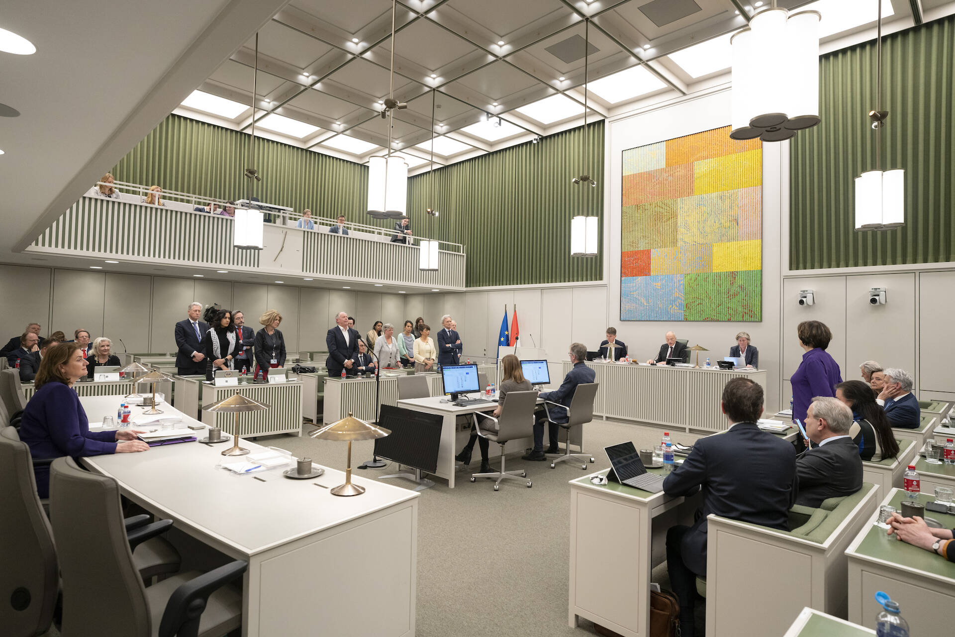 Foto van de Eerste Kamer tijdens de stemming over het wetsvoorstel