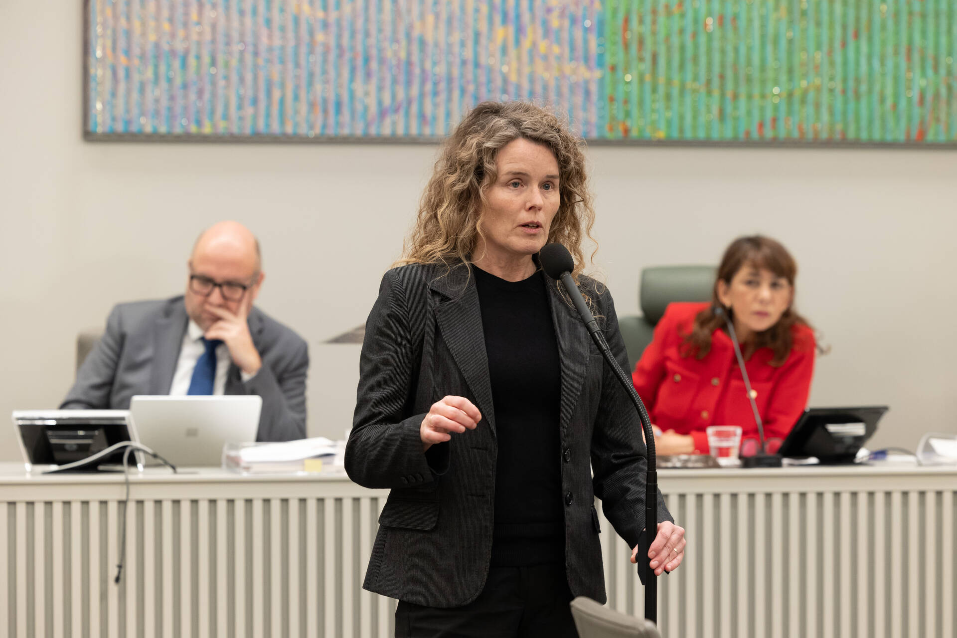 Senator Visseren (Fractie-Visseren-Hamakers) bij de interruptiemicrofoon