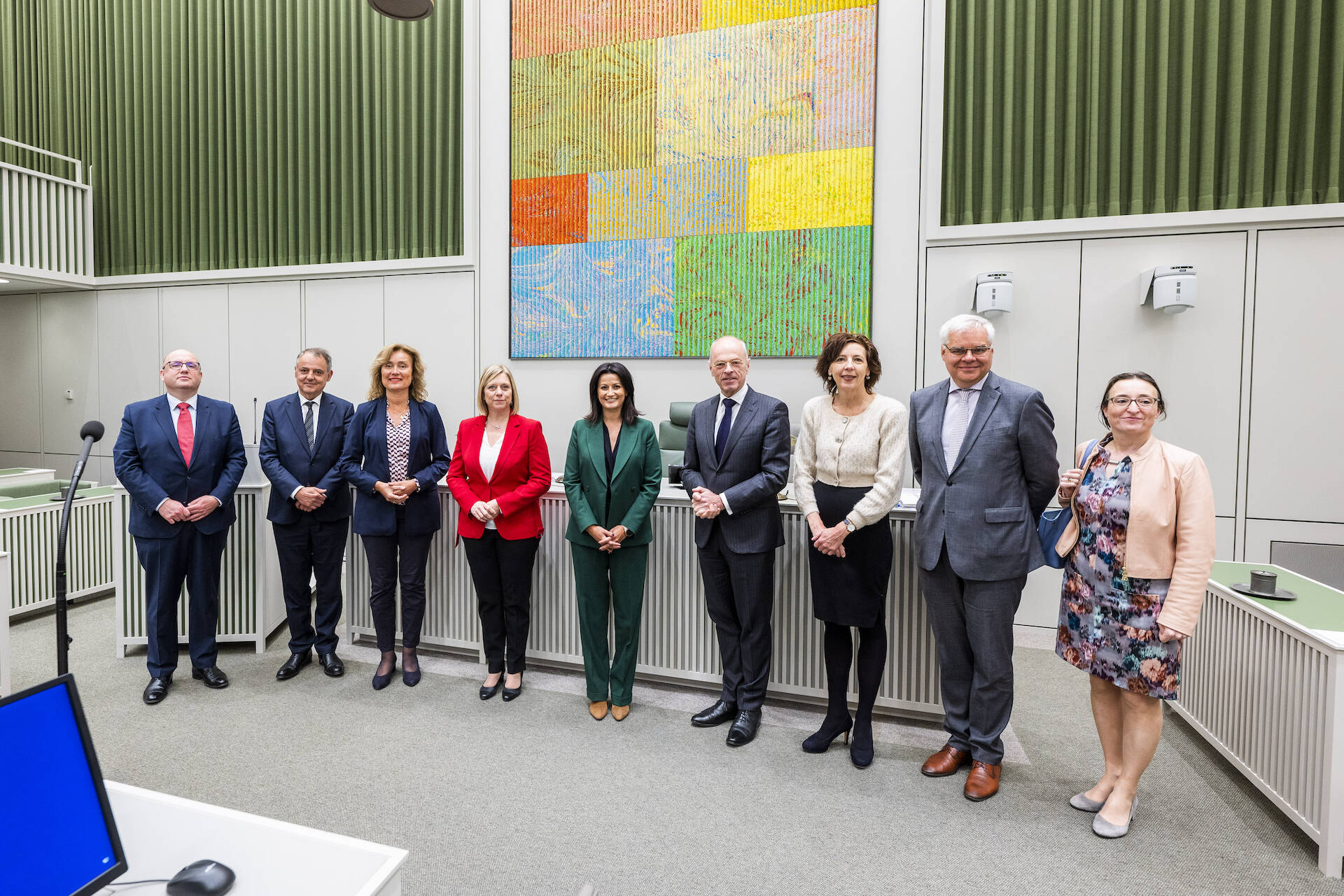 In de plenaire zaal van de Eerste Kamer