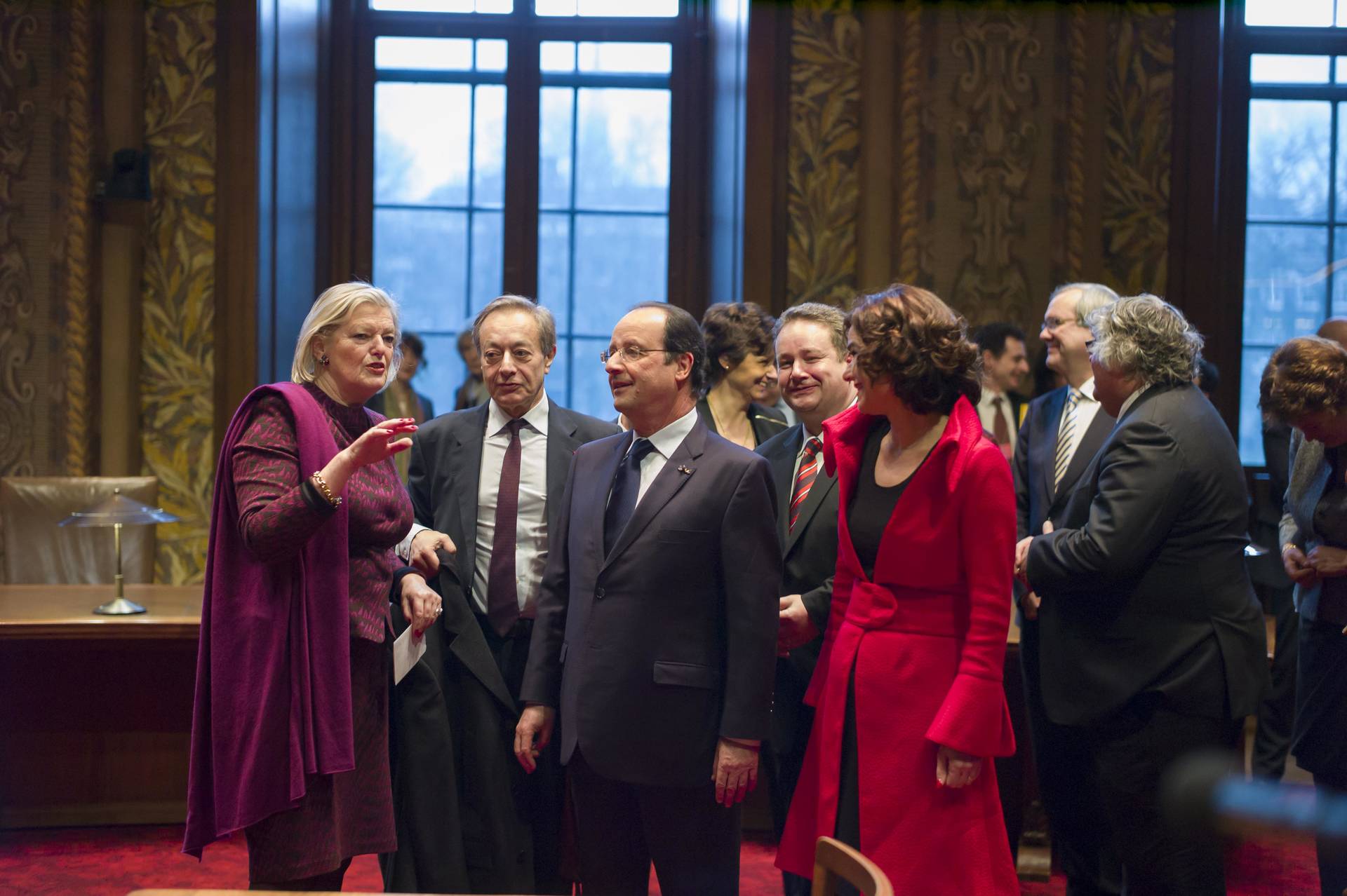 Ontvangst President Hollande door Voorzitters Eerste en Tweede Kamer