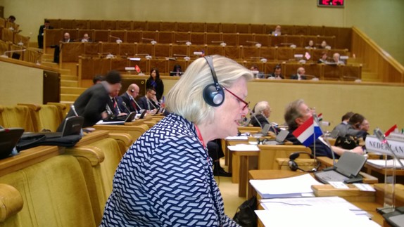 Eerste Kamervoorzitter Broekers-Knol bij plenaire sessie