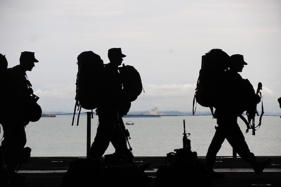 Soldaten met rugzak