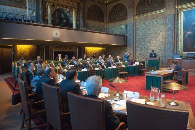 Vergadering in Plenaire zaal van de Eerste Kamer