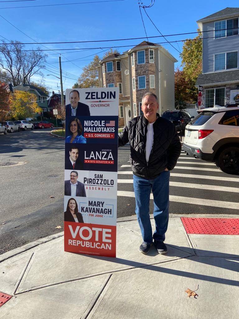 Een campaigner op Staten Island